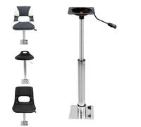 Kotsu Boat Seat Lifting Base, Telescopic Stainless Steel Pedestal, Pneumatic Height Adjustment 55-70cm Threaded 40-50cm, 360° Rotation, Compatible Internal/External Thread