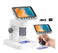 Kotsy Microscope Numérique 4.5 Inch IPS, 5-1000X Microscope Portable Detachable Pour Enfants 1080P HD Avec 8 Lumières LED Adjustable Card SD de 32