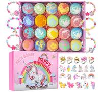 Kottke Unicorn Bath Bombs for Girls and Boys, 20 Pieces, Gift Set with Handmade Bath Bombs for Girls with Surprise Indoor, Birthday, Children's Day
