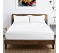 Kotton Culture 600 Thread Count EGYPTIAN COTTON Super King Size Fitted Sheet, 38 CM Extra Deep Pocket, Soft Luxurious 100% cotton Bedding, 180 x 200 cm -White