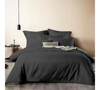 Kotton Culture 800 Thread Count Double Duvet Cover with Two Pillowcase, 100% Egyptian Cotton 3-piece Dark Grey Quilt Cover Set Zipper Closure, Luxe Soft European Duvet Bedding (200 cm x 200 cm)