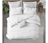 Kotton Culture Duvet Cover Set Soft & Smooth 100% Cotton Quilt Cover 200 X 200 cm with 2 Matching Pillow shams 50 X 75 cm, WHITE DOUBLE