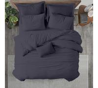 Kotton Culture Duvet Cover Set Soft & Smooth 100% Cotton Quilt Cover 220 X 260 cm with 2 Matching Pillow shams 50 X 90 cm, DARK GREY SUPER KING