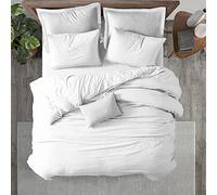 Kotton Culture Duvet Cover Set Soft & Smooth 100% Cotton Quilt Cover 220 X 260 cm with 2 Matching Pillow shams 50 X 90 cm, WHITE SUPER KING