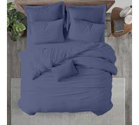 Kotton Culture Duvet Cover Set Soft & Smooth 100% Cotton Quilt Cover 233 X 289 cm with 2 Matching Pillow shams 50 X 90 cm, MEDITERRANEAN BLUE EMPEROR