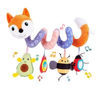 Koty Spiral Pram Toys for Babies, Pushchair Stroller Car Seat Cot Crib Toys for Baby Boys Girls 0 3 6 9 12 Months, Plush Activity Rattle Hanging Toy Sensory Gift for Newborn Infant (Orange Fox)