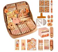 Kouamor 1/2sets 54pcs Capybaras Pencil Case, Capybara Stationery, Pencil Cases with Stationery Included, Pencil Case for Girls, Large Capacity School Supplies for Boys Girls Kids (1 Set)