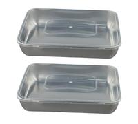 Kouamor 1~3Pcs Stainless Steel Food Containers with Lids, Storage Metal Food Containers with Lid, Fridge Storage Container, Cold Meat Containersss for Fridge, for Bacon Cheese Deli Fruit (2)