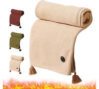 Kouamor 150 * 80cm 3 Gears Portable Heated Blanket, Cordless Heated Blanket, Portable Heated Shawl, USB Heated Blankets, Heated Wearable Blankets, for Women Girl Family Lovers (B-Beige)