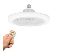 Kouamor 26cm 3 in 1 Ceiling Fans with Lights and Remote Control, E27 3 Speeds 3 Color Temperature Ceiling Fan Light Dimmable, LED 3000-6500k Quiet Ceiling Fan, Suit for 10-15㎡ Room (E27-remote)