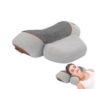 Kouamor 3 in 1 Pillow Massage Neck Hump, Constant Temperature Heating & Vibrating Massage Pillows, Pillow Traction Massager, Ergonomic Heated Massage Neck Pillowss with Memory Foam (grey)