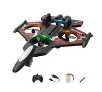 Kouamor 3 Levels Flight Speed RC Plane, Remote Control Airplane Helicopter with Cool Light, 2.4ghz RC Airplanes Toys for Adults Kids, 100m Control, 360° Flip & Spinning Drone & Stunt Roll (C-red)