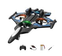 Kouamor 3 Levels Flight Speed RC Plane, Remote Control Airplane Helicopter with Cool Light, 2.4ghz RC Airplanes Toys for Adults Kids, 100m Control, 360° Flip & Spinning Drone & Stunt Roll (C-blue)