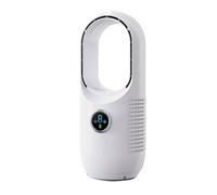 Kouamor 35cm Small USB Standing Tower Fan, 80° Oscillation Bladeless Fan, Fans & Cooling, Quiet & Kids Pets Friendly, Portable Desktop Air Cooler for Desk Bedroom Office