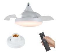 Kouamor 40cm Ceiling Fan with Light, E27 Ceiling Fans with Lights and Remote Control, 3 Color Temperature, 4 Speeds, Quiet Ceilings Fan 3 Blades for Bedroom Living Room Small Place