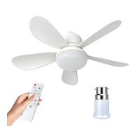 Kouamor 46cm Ceiling Fan Light Bulb Bayonet Fitting, Ceilings Fans with Light & Remote Control, Ceiling Fans Lights Dimmable, E27 Ceilings Lamp with 6 Blade, 3 Speed Timing (B-B22)