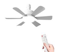 Kouamor 46cm Screw in Ceiling Fan Light, Ceilings Fans with Light and Remote Control, 40w Ceiling Fans Lightss Dimmable, E27 Ceilings Fanss Lamp with 6 Blades, 3 Speeds Timing, Silent (white)