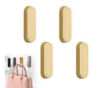 Kouamor 4pcs Folding Wall Hook, Folding Hooks Wall Mount Zinc Alloy, Folding Wall Hook, Bathroom Wall Hook Retractable in Home, Bathroom, Closet, for Hanging Coat Towel Bags Backpack (Gold)
