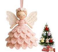 Kouamor 5 Colors Angel Crochet Kit, Beginners Crochet Kit, DIY Angel Crochet Craft Kit for Beginners, Easy to Make Your Own Angle Hanging Ornaments, Warm Gift for Home Party Christmas (Pink)