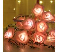 Kouamor 5ft/10ft/20ft Valentines Day Rose Lights, Valentines Decor Flower String Lights, Red Pink White Rose Lights with Battery, Valentines Lights for Indoor Outdoor Home Party (Pink-20ft)