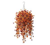 Kouamor 70cm Autumn Hanging Basket, Artificial Hanging Baskets, Autumn Hanging Flowers Artificial, Realistic & Widely Uses Artificial Flower for Outdoor Fall Home Garden Patio (A)