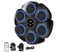 Kouamor 9 Level Speed Mode Adjustment Music Boxing Machine, Bluetooth Musical Boxing Machine with Boxing Gloves, Wall Mounted Punching Machine, for Men Women Kids (C-black(with gloves))