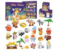 Kouamor Nativity Building Blocks Advent Calendar 2025, 24 Days Christmas Countdown Calendar with 24 Building Block Toys, Nativity Scene Set Theme Calendar, Surprises Gift Decor for Kids Adults