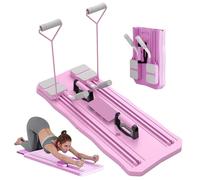 Kouamor Pilates Board, Multifunctional Abdominal Board, Ab Exercise Equipment, Pilates Reformer, Plank Trainer Ab Roller Wheel, Core Workout Equipment for Full Body Fitness Home Gym (Pink)