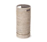 Kouboo La Jolla Rattan Round Umbrella Stand with Water Catch, White Wash
