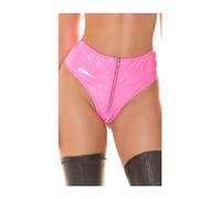 Koucla Glossy high-waist zip Gogo hot pants in latex look, pink, L