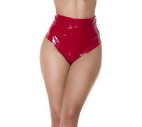 Koucla Gogo High Waist Latex Look Pants M Red