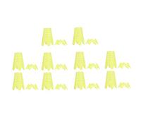 KOUDBNSMU 20 Pcs Plastic Golf Ball Holder, Resistanceless Golf Simulator Tees, Golf Mat Tees with Adjustable Height, Golf Equipment for Indoor and Outdoor Practice, Includes 10 Long and 10 S (Yellow)