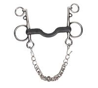 KOUDBNSMU Stainless Steel Horse Mouth Bit, Horse Snaffle Bit with Rubber Roller, Hand Polished Rustproof Horse Mouth Snaffle for Even Pressure Control, Durable Horse Bit for Riding Training (135MM)