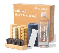 Koudecy Shoe Cleaner Kit for Sneaker - 10.1 Oz Shoe Cleaning Kit with Eraser&Brushes&Towel, White Shoe & Suede Shoe Cleaner for Leather Suede Mesh Knit and Most Materials