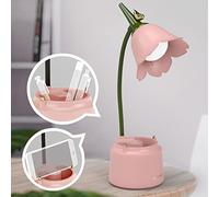 KoudHug Pink Desk Lamp, Cute Kid's Rechargeable LED Lamp with USB Charging, Flexible Gooseneck, 3 Color Modes & Stepless Dimming, Table Lamp for College Dorm Bedroom Reading