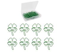 Koudindg 35PCS Flower Paper Clips Four-leaf clover Shaped Decorative Paper Clips Small Paperclips Green Paperclips for Students Teachers Gifts Cute Office Supplies for Coworkers Stationery Accessories