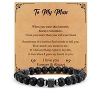 Koudindg Inspirational Gifts for Women Men Birthday Gifts Natural Stone Beads Bracelet Gifts for Mom Daughter Sister Friend on Mother's Day Easter Getting a, 7 Inch, Stone, No Gemstone