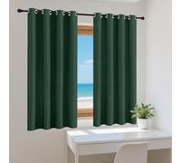 KOUDU Eyelet Blackout Curtains 190 x 280 cm Super Soft Thermal Blackout Eyelet Room Darkening Curtains Darkening Curtains/Drapes for Window Home Fashion Decor, Dark Green