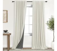 KOUFALL 108 Inch Linen Blackout Curtains, 9FT Long Black Out Drapes for Living Room, Wide 52 x 9 FT, Set of 2 Panel