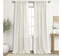 KOUFALL 120 Inches Long Linen Curtains for Backdrop,Elegant Sheer Light Filtering Boho Luxury Curtains for Living Room,2 Panel Set,Extra Wide 52 x 10 FT Length 10FT Size,Ivory Cream Beige Off White