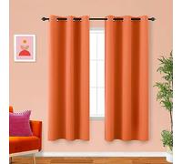 KOUFALL 42x72 Inches Long Orange Blackout Curtains for Bedroom