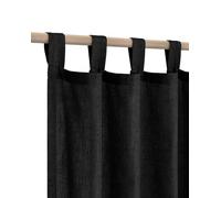 KOUFALL 52x108 Inch Length Black Tab Top Linen Blend Curtains for Living Room