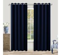 KOUFALL 72x84 Inch Length Navy Blue Blackout Curtains for Living Room