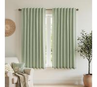 KOUFALL Bathroom Curtains Window,Short Eucalyptus Green Decorative Privacy Machine Washable Linen Blackout Curtains for Bedroom 45 Inch Length,Sage