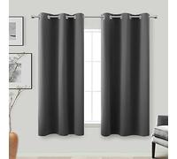 KOUFALL Black Out Curtains 48 Inch Long,Blackout Short Window Curtains 48 Inch Length for Bedroom Bathroom 2 Panels Set,Dark Grey
