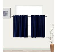 KOUFALL Blue Bathroom Curtains Window,Short Blackout Small Kids Curtains for Boys Bedroom,36 Inch Length,Navy Blue