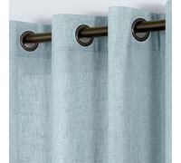 KOUFALL Coastal Beach Summer Curtains for Living Room,Ocean Decor Sea Themed Colored Match Wall Airy Semi Sheer Linen Curtains for Bedroom Dining Room 84 Inch Length 2 Panels,Seafoam Blue Mint Green
