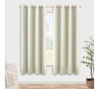 KOUFALL Cream Beige Bay Window Curtains Drapes for Living Room 63 Inch Length 2 Panels 60% Blackout Sound Dampening Curtains for Windows Bedroom Dining Room,Off White Ivory