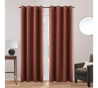 KOUFALL, Decorative Blackout Curtains for Bedroom, Sliding Glass Door, 2 Panels, Boho Earth Tone, Curtains for Living Room Decoration, 90 inches long, Rust Terracotta