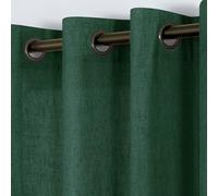 KOUFALL Emerlad Green Curtains 96 Inches Long 2 Panels Set,Sheer Linen Grommet Dark Academia Curtains for Living Room Bedroom,52x96 Inch Length